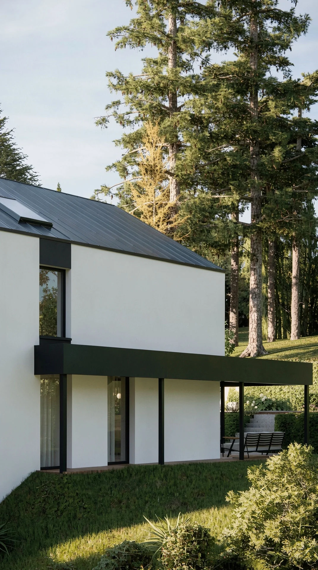 Exteriér – Rodinný dům Lazínov, pohled ze zahrady